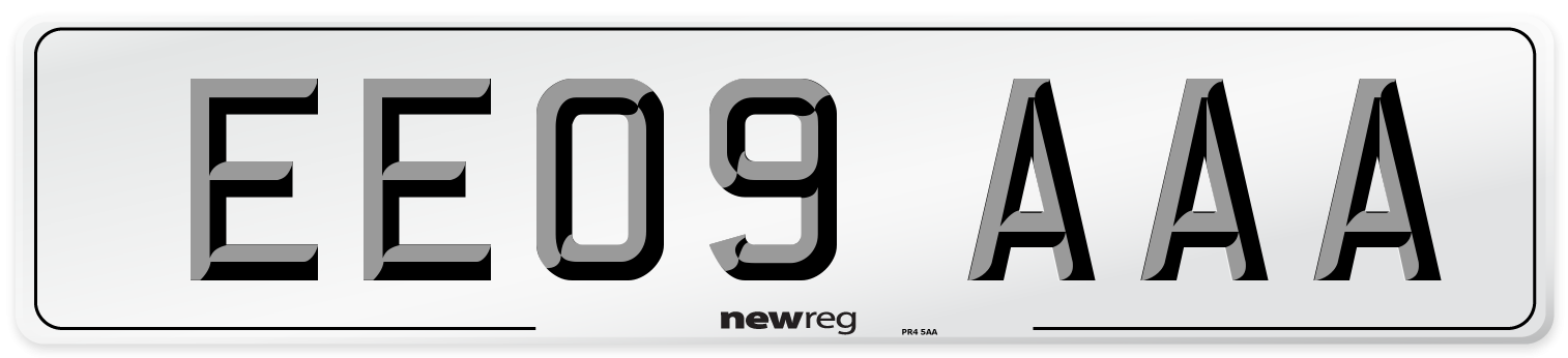 EE09 AAA Number Plate from New Reg
